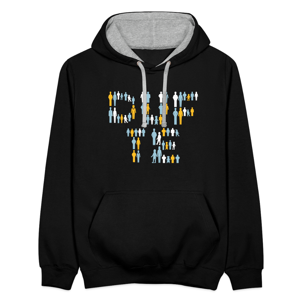 Berliner sind dufte - Kontrast Hoodie - Schwarz/Grau meliert