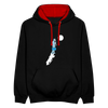 Unterwegs in Berlin - Kontrast Hoodie - Schwarz/Rot