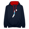 Unterwegs in Berlin - Kontrast Hoodie - Navy/Rot