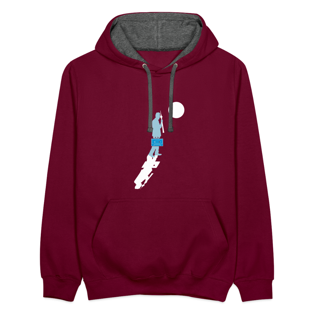 Unterwegs in Berlin - Kontrast Hoodie - Weinrot/Anthrazit