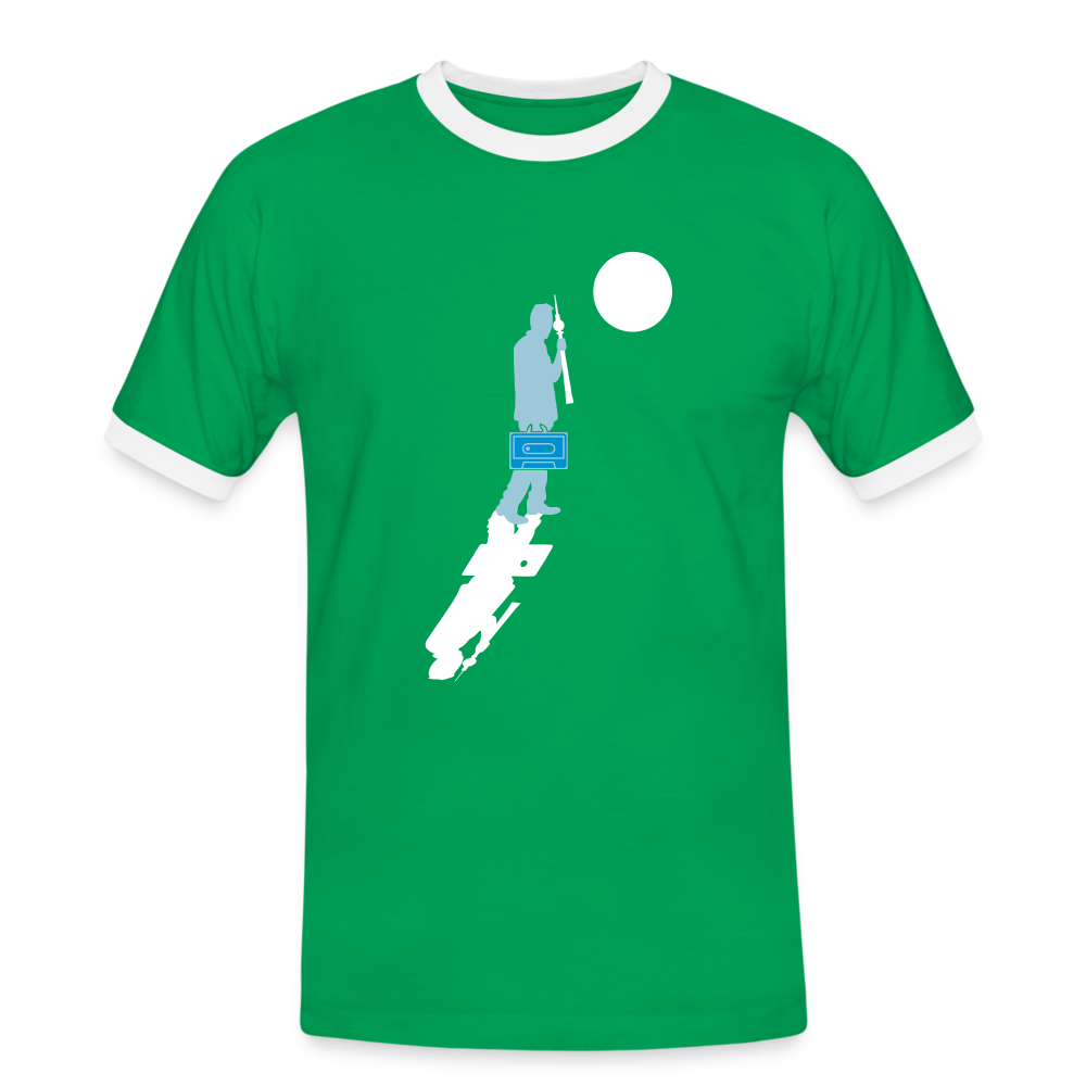 Unterwegs in Berlin - Männer Ringer T-Shirt - Kelly Green/Weiß