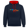Jib allet, aba nich uff! - Kontrast Hoodie - Navy/Rot