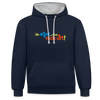 Jib allet, aba nich uff! - Kontrast Hoodie - Navy/Grau meliert