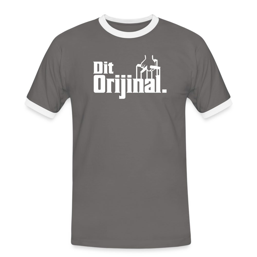 Dit Orijinal - Männer Ringer T-Shirt - Dunkelgrau/Weiß