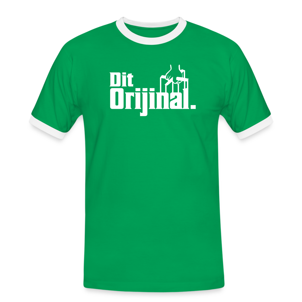 Dit Orijinal - Männer Ringer T-Shirt - Kelly Green/Weiß