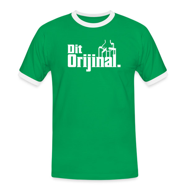 Dit Orijinal - Männer Ringer T-Shirt - Kelly Green/Weiß