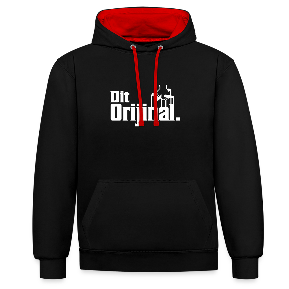 Dit Orijinal - Kontrast Hoodie - Schwarz/Rot