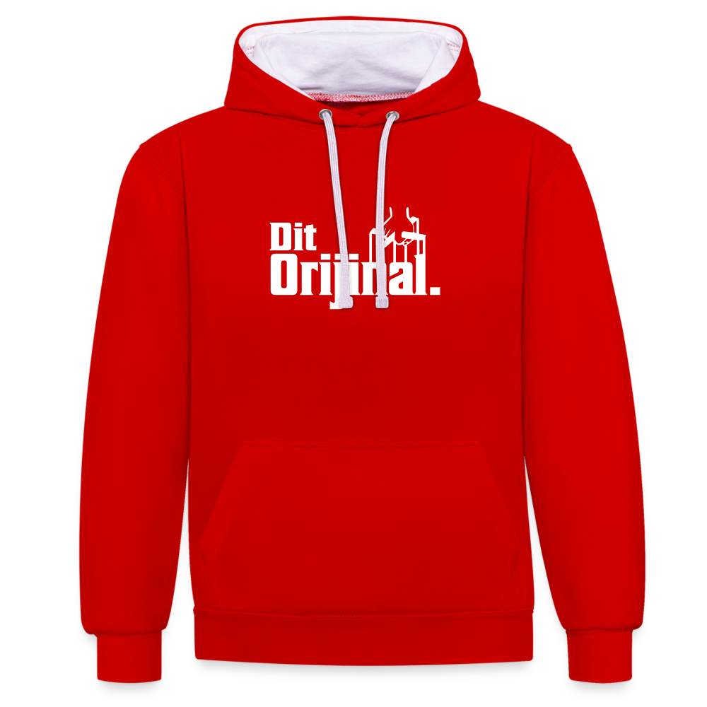 Dit Orijinal - Kontrast Hoodie - Rot/Weiß