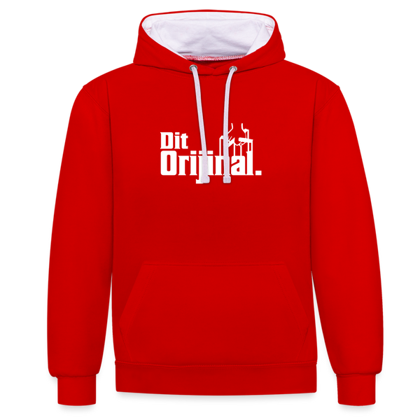 Dit Orijinal - Kontrast Hoodie - Rot/Weiß
