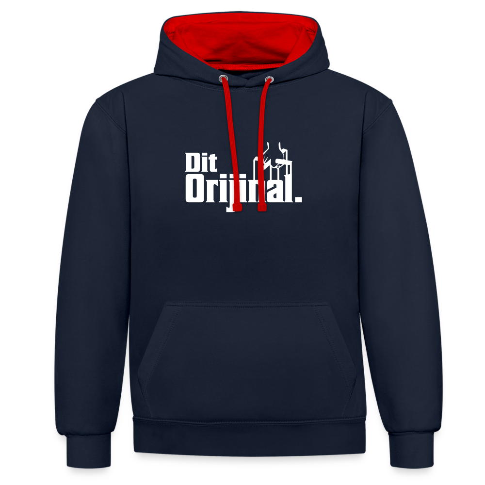 Dit Orijinal - Kontrast Hoodie - Navy/Rot