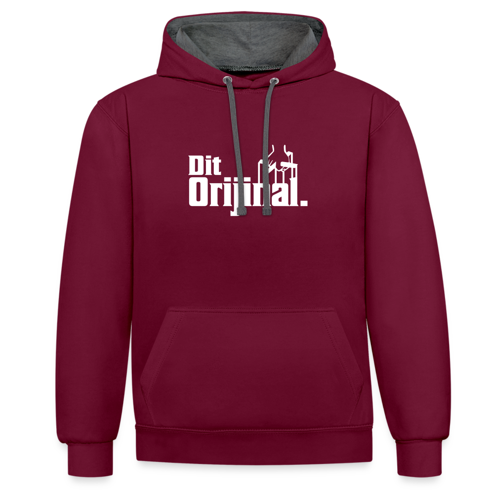 Dit Orijinal - Kontrast Hoodie - Weinrot/Anthrazit