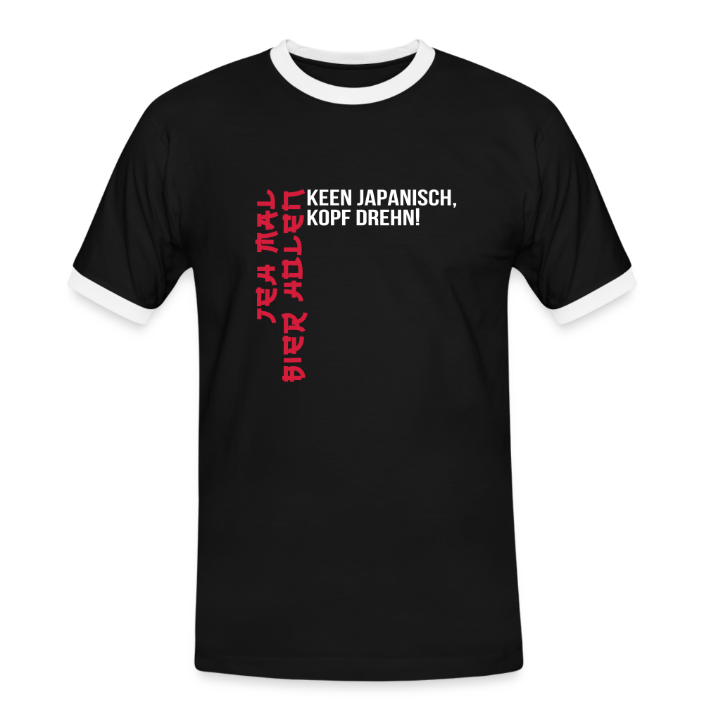 Jeh mal Bier holen! - Männer Ringer T-Shirt - Schwarz/Weiß