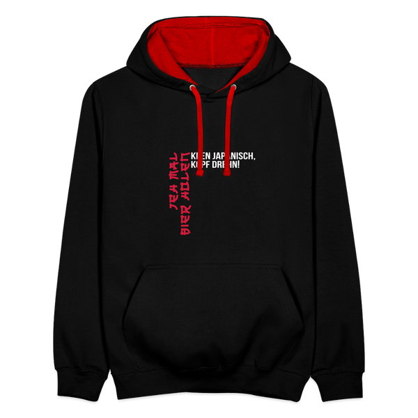 Jeh mal Bier holen! - Kontrast Hoodie - Schwarz/Rot