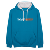 Tach, Ihr Fatzkes! - Kontrast Hoodie - Pfauenblau/Grau meliert