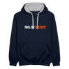 Tach, Ihr Fatzkes! - Kontrast Hoodie - Navy/Grau meliert