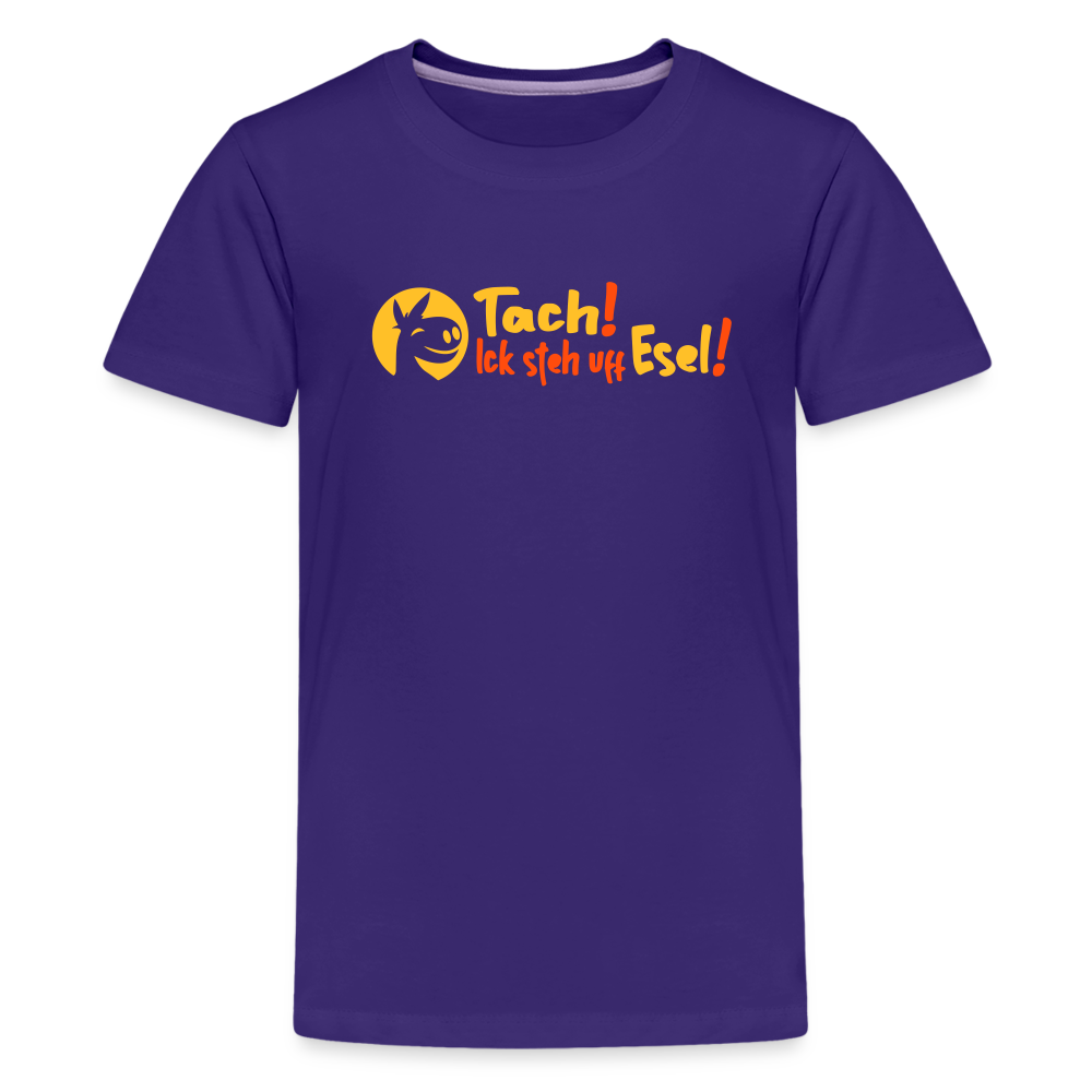 Tach! Ick steh uff Esel! - Teenager Premium T-Shirt - Lila