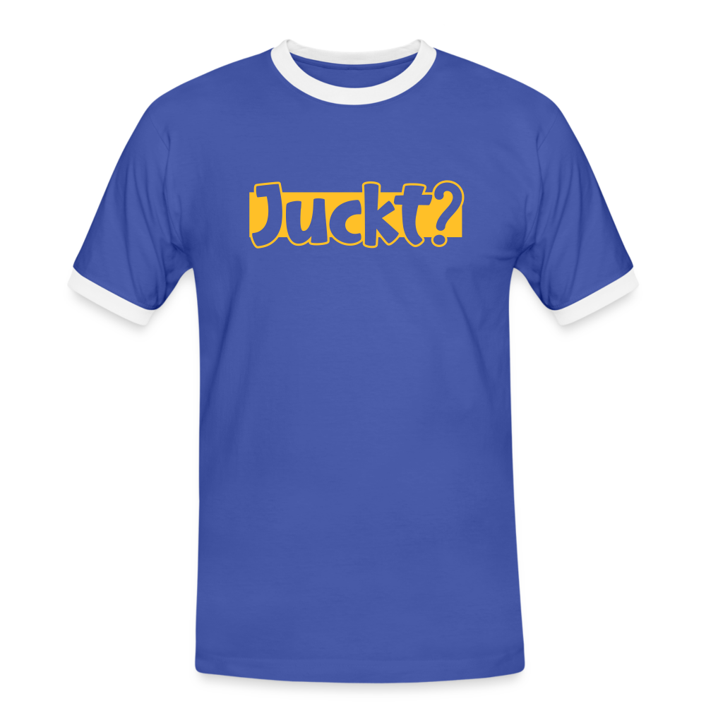 Juckt? - Männer Ringer T-Shirt - Blau/Weiß