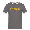 Juckt? - Männer Ringer T-Shirt - Dunkelgrau/Weiß