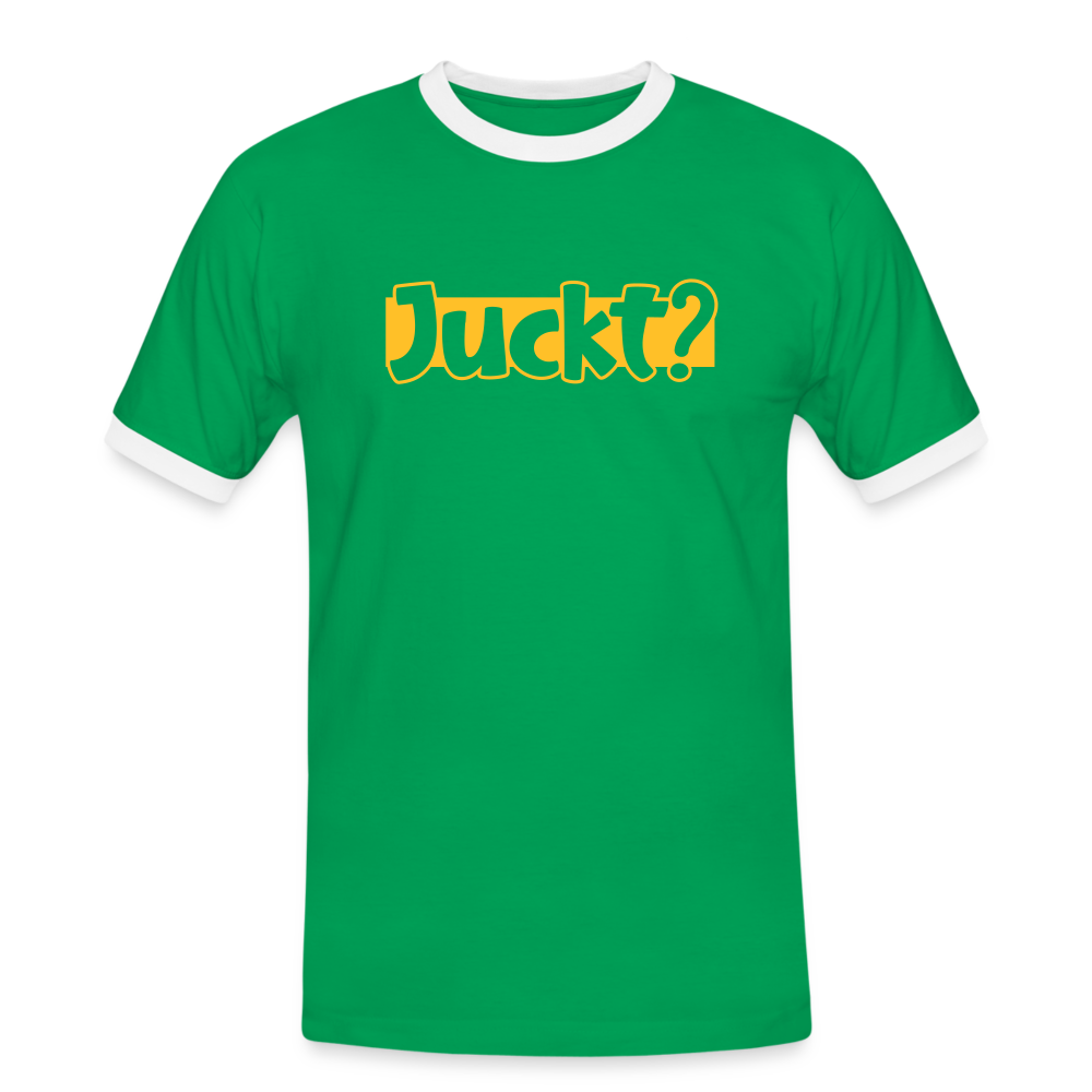 Juckt? - Männer Ringer T-Shirt - Kelly Green/Weiß
