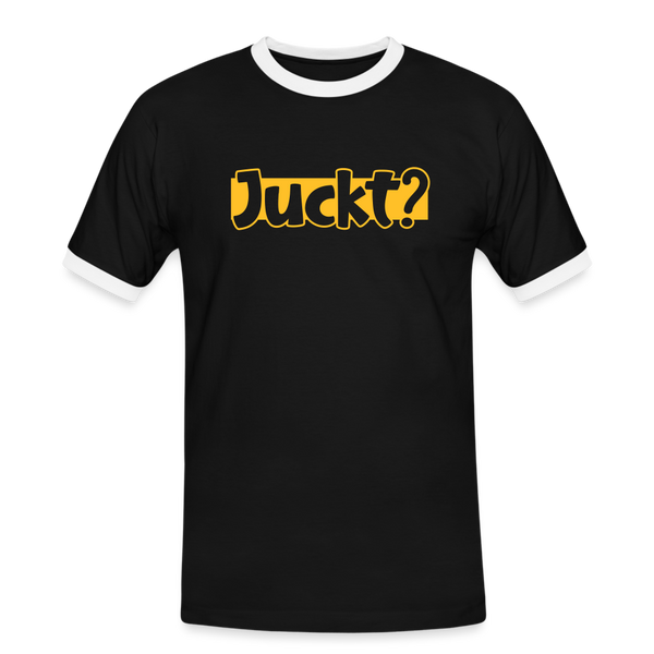 Juckt? - Männer Ringer T-Shirt - Schwarz/Weiß