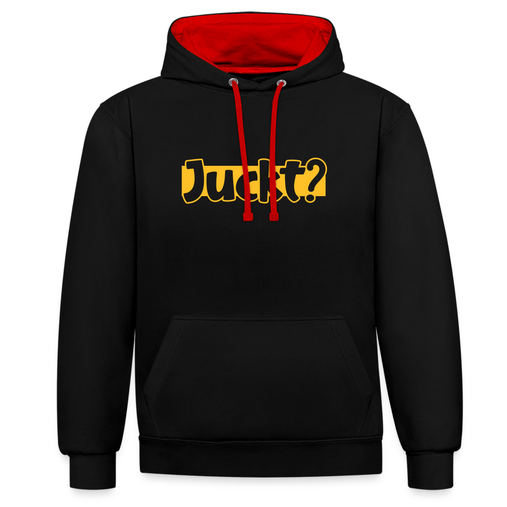 Juckt? - Kontrast Hoodie - Schwarz/Rot