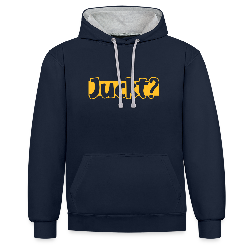 Juckt? - Kontrast Hoodie - Navy/Grau meliert