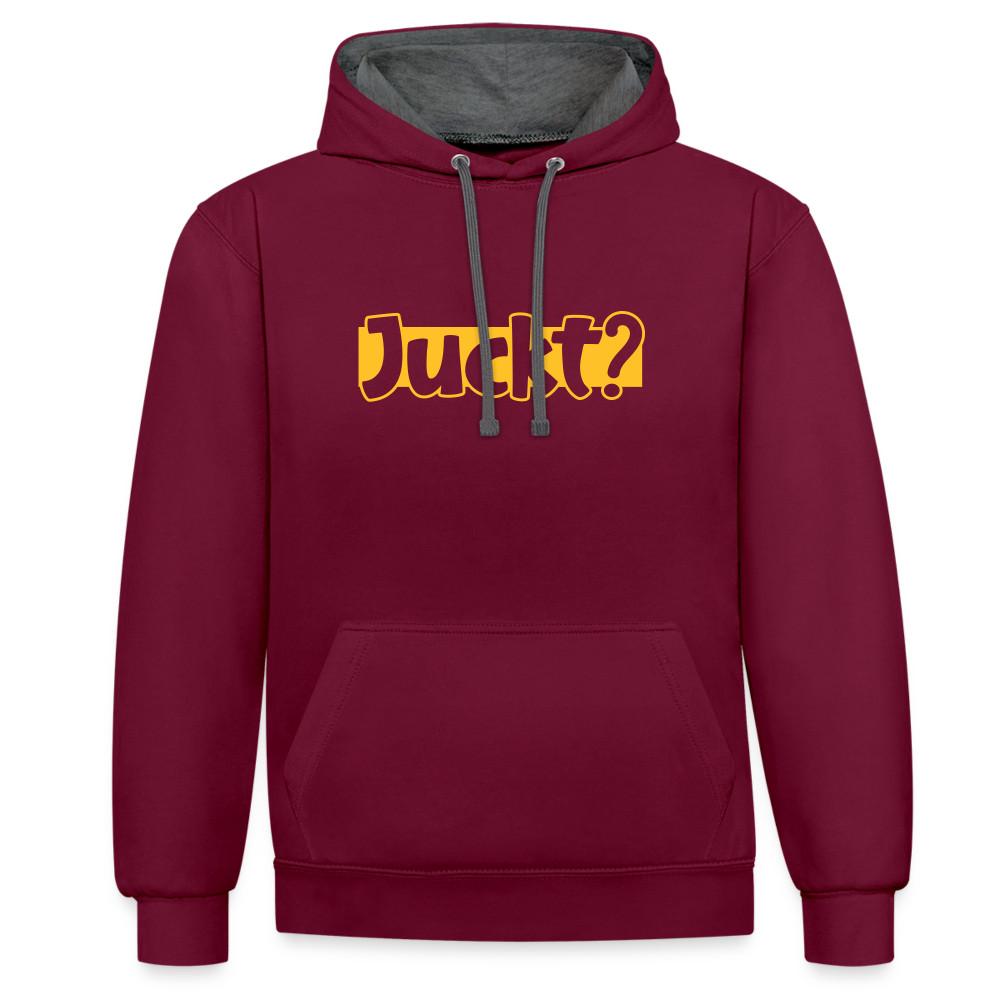Juckt? - Kontrast Hoodie - Weinrot/Anthrazit