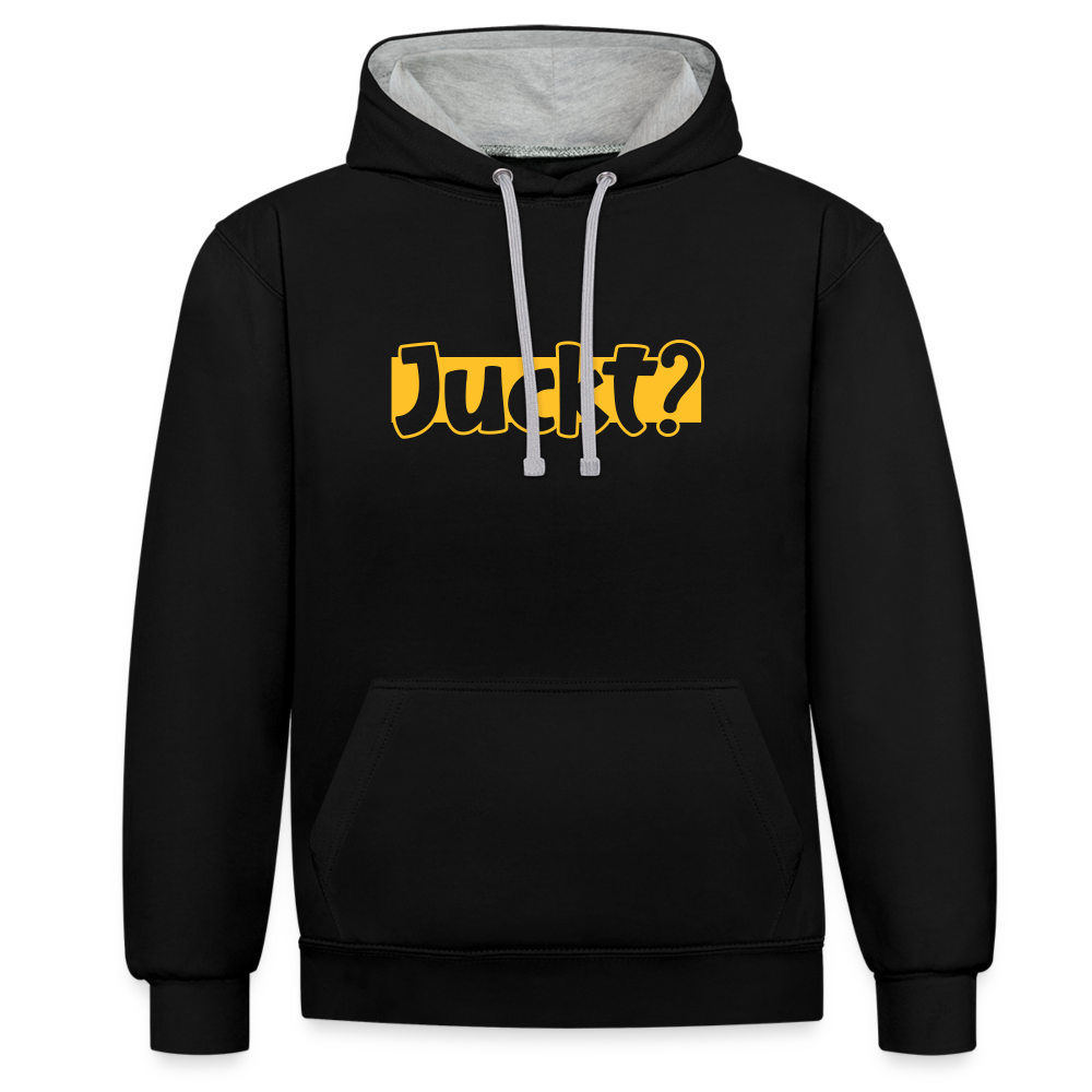 Juckt? - Kontrast Hoodie - Schwarz/Grau meliert