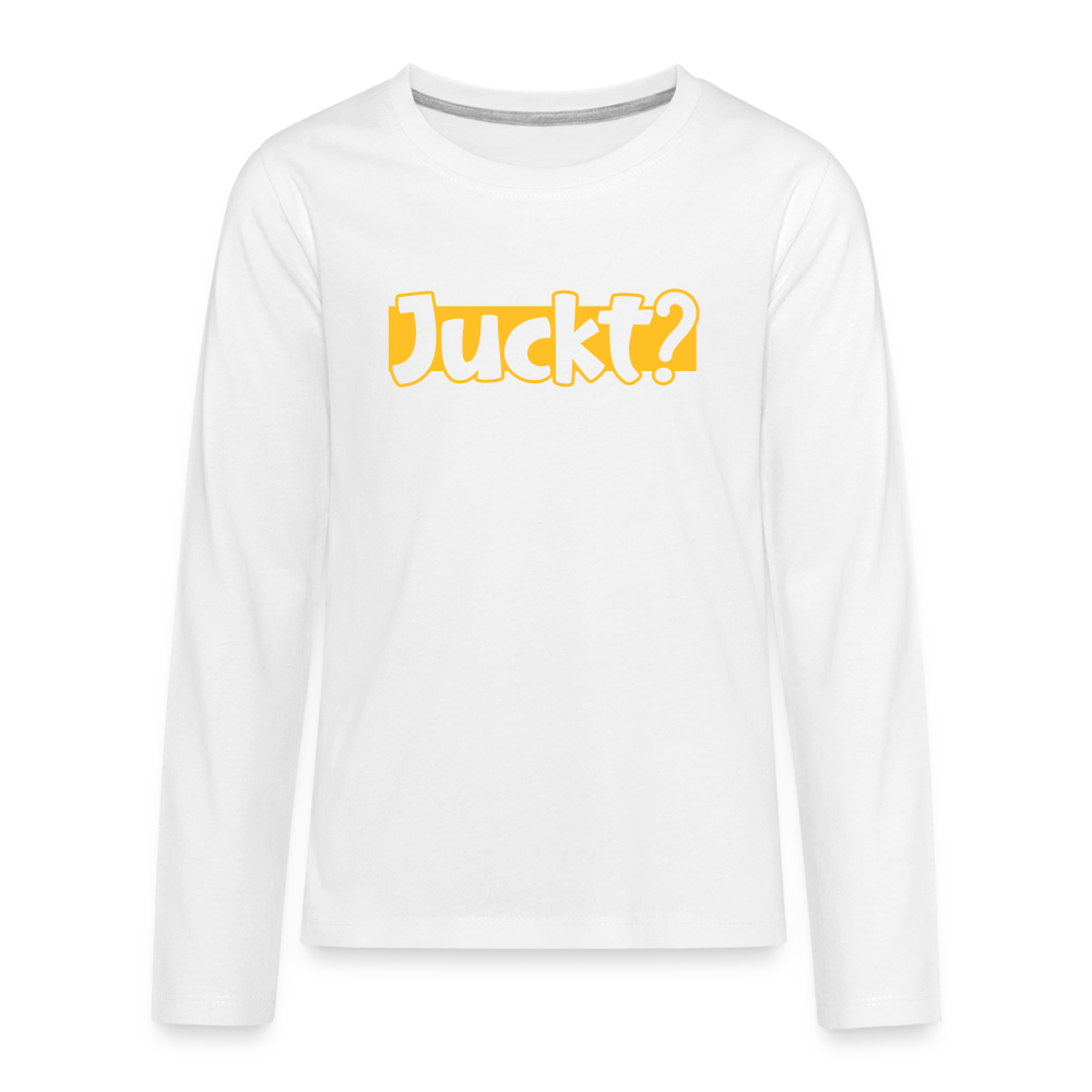 Langarmshirt mit dem Motiv „Juckt?“ auf der Vorderseite.