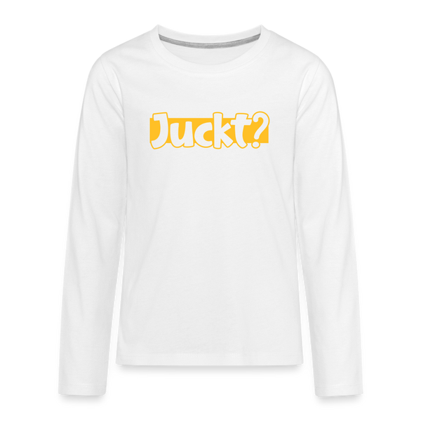Langarmshirt mit dem Motiv „Juckt?“ auf der Vorderseite.