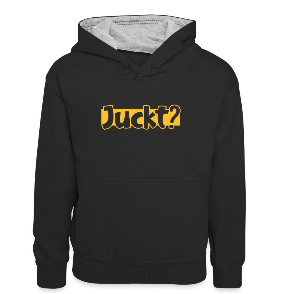 Juckt? - Teenager Kontrast-Hoodie - Schwarz/Grau meliert