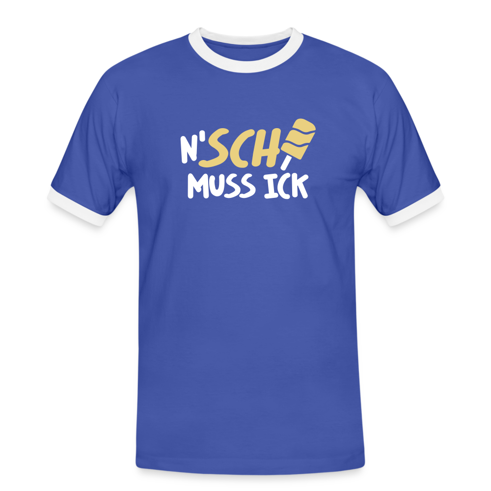 N'SCH... MUSS ICK - Männer Ringer T-Shirt - Blau/Weiß