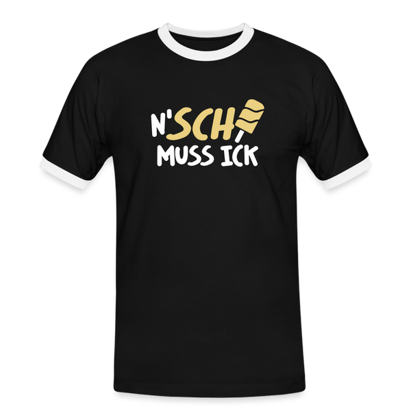 N'SCH... MUSS ICK - Männer Ringer T-Shirt - Schwarz/Weiß