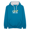 N'SCH... MUSS ICK - Kontrast Hoodie - Pfauenblau/Grau meliert
