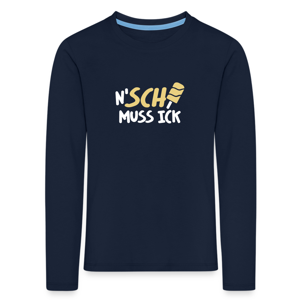 N'SCH... MUSS ICK - Kinder Langarmshirt - Navy