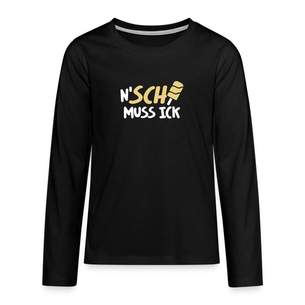 N'SCH... MUSS ICK - Teenager Langarmshirt - Schwarz
