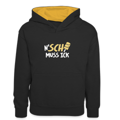 N'SCH... MUSS ICK - Teenager Kontrast-Hoodie