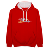 Echt jetzt? Nich du schon wieda... - Kontrast Hoodie - Rot/Weiß