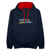 Echt jetzt? Nich du schon wieda... - Kontrast Hoodie - Navy/Rot