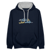 Echt jetzt? Nich du schon wieda... - Kontrast Hoodie - Navy/Grau meliert