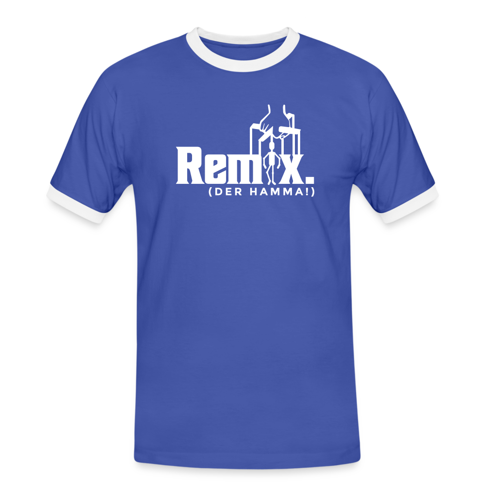 Remix. - Männer Ringer T-Shirt - Blau/Weiß