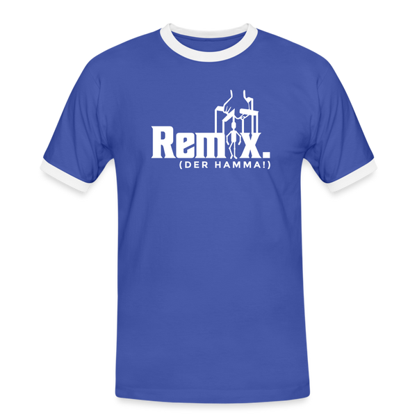Remix. - Männer Ringer T-Shirt - Blau/Weiß