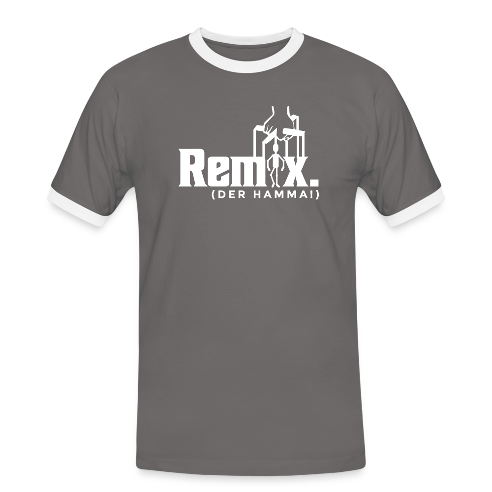 Remix. - Männer Ringer T-Shirt - Dunkelgrau/Weiß
