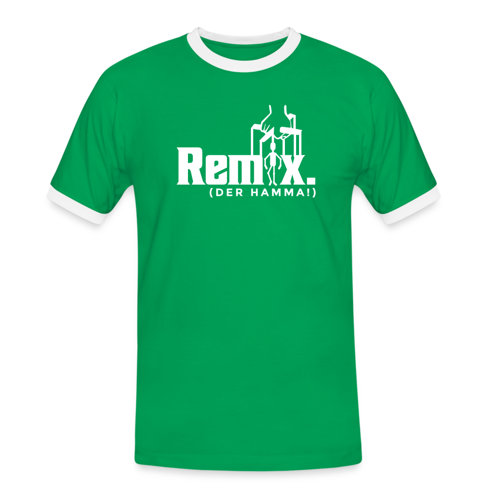 Remix. - Männer Ringer T-Shirt - Kelly Green/Weiß