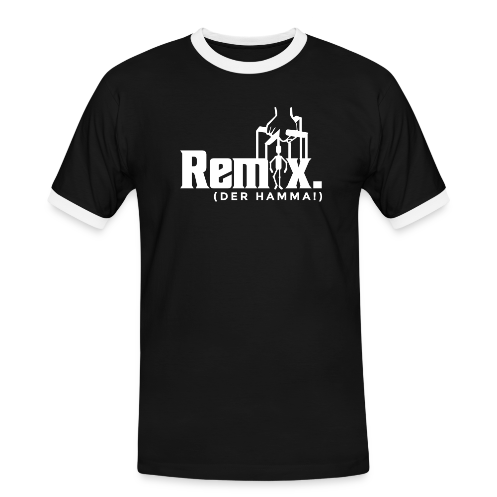 Remix. - Männer Ringer T-Shirt - Schwarz/Weiß