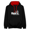 Remix. - Kontrast Hoodie - Schwarz/Rot