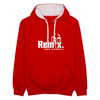 Remix. - Kontrast Hoodie - Rot/Weiß