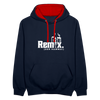 Remix. - Kontrast Hoodie - Navy/Rot