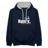Remix. - Kontrast Hoodie - Navy/Grau meliert