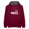 Remix. - Kontrast Hoodie - Weinrot/Anthrazit